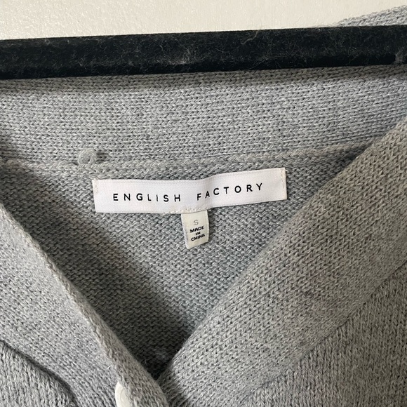 Grey Shoulder Tie Sweater Sz S - Picture 2 of 3